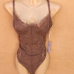 NWT brown lace bodysuit